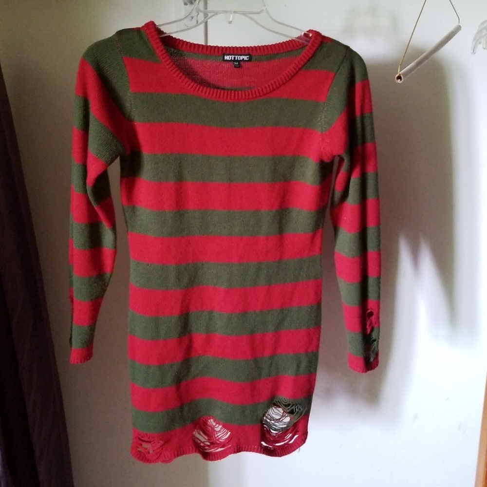 Freddy Krueger Mini Costume Sweater Dress